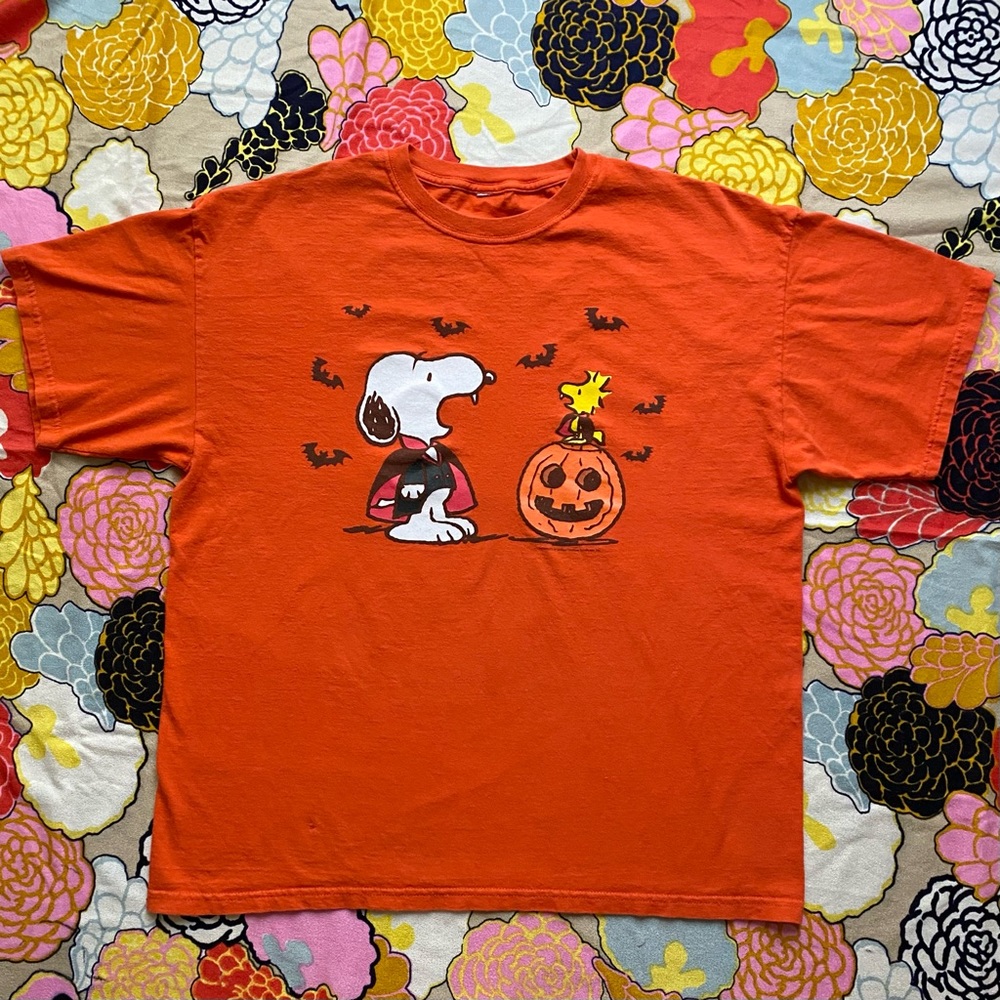 Vintage Snoopy and Woodstock Peanuts halloween tee